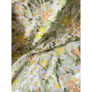 VTG MOHAWK Twin FLAT Sheet 100% Cotton Combed Percale DAISY Flowers Made in USA